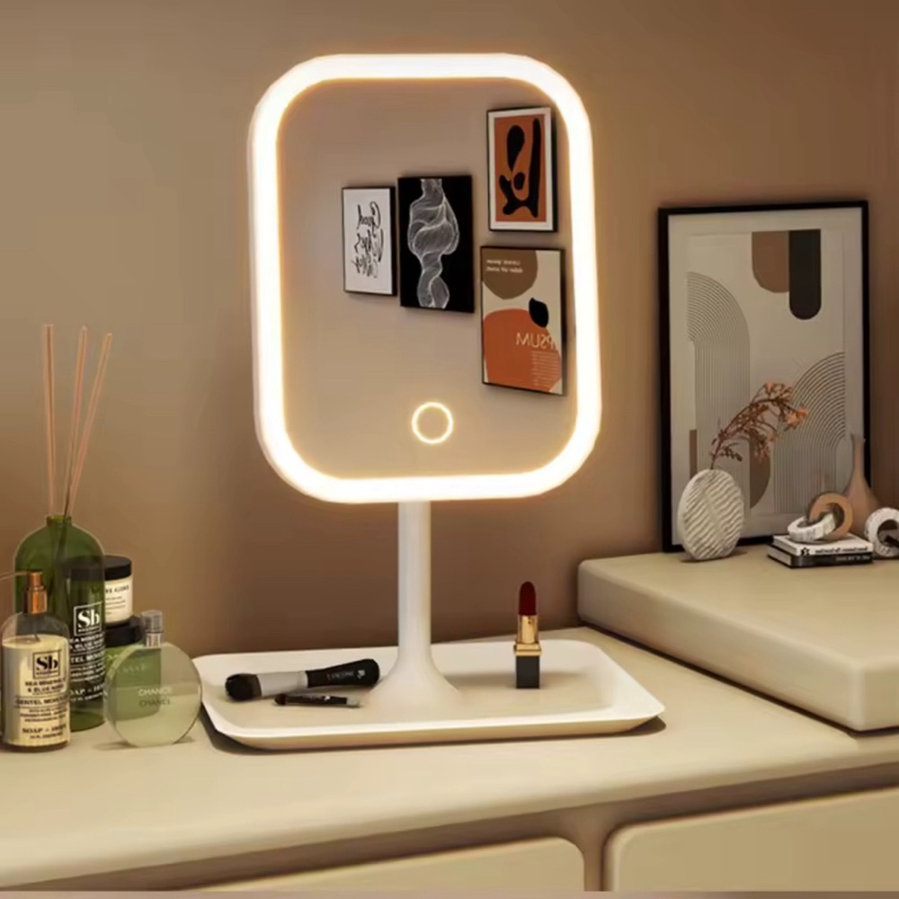 LED Touch Vanity Mirror with White Frame